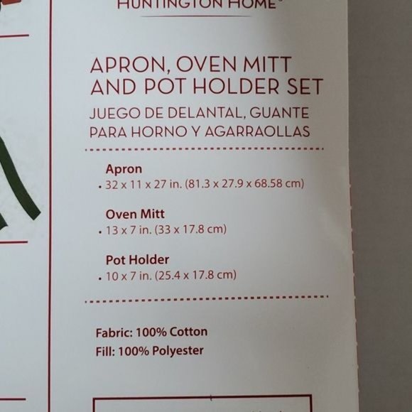 Apron Pot Holder Oven Mitt Red Truck Plaid Holiday CHRISTMAS BAKING COOKING - Picture 4 of 6